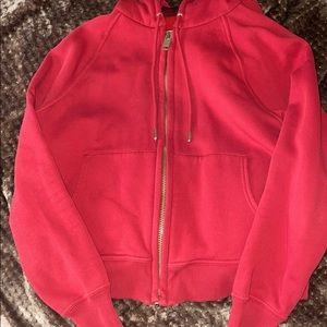 Burberry Full Zip Hoodie Sweatshirt in Red
